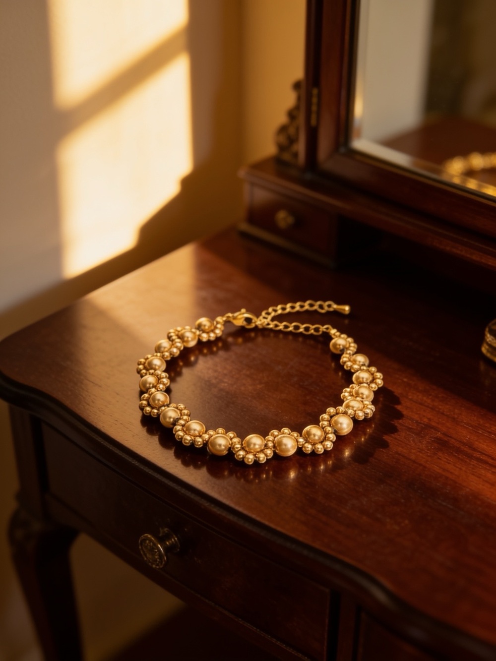 Gold and silver Pearl Cluster Statement Necklace - Women Jewelry